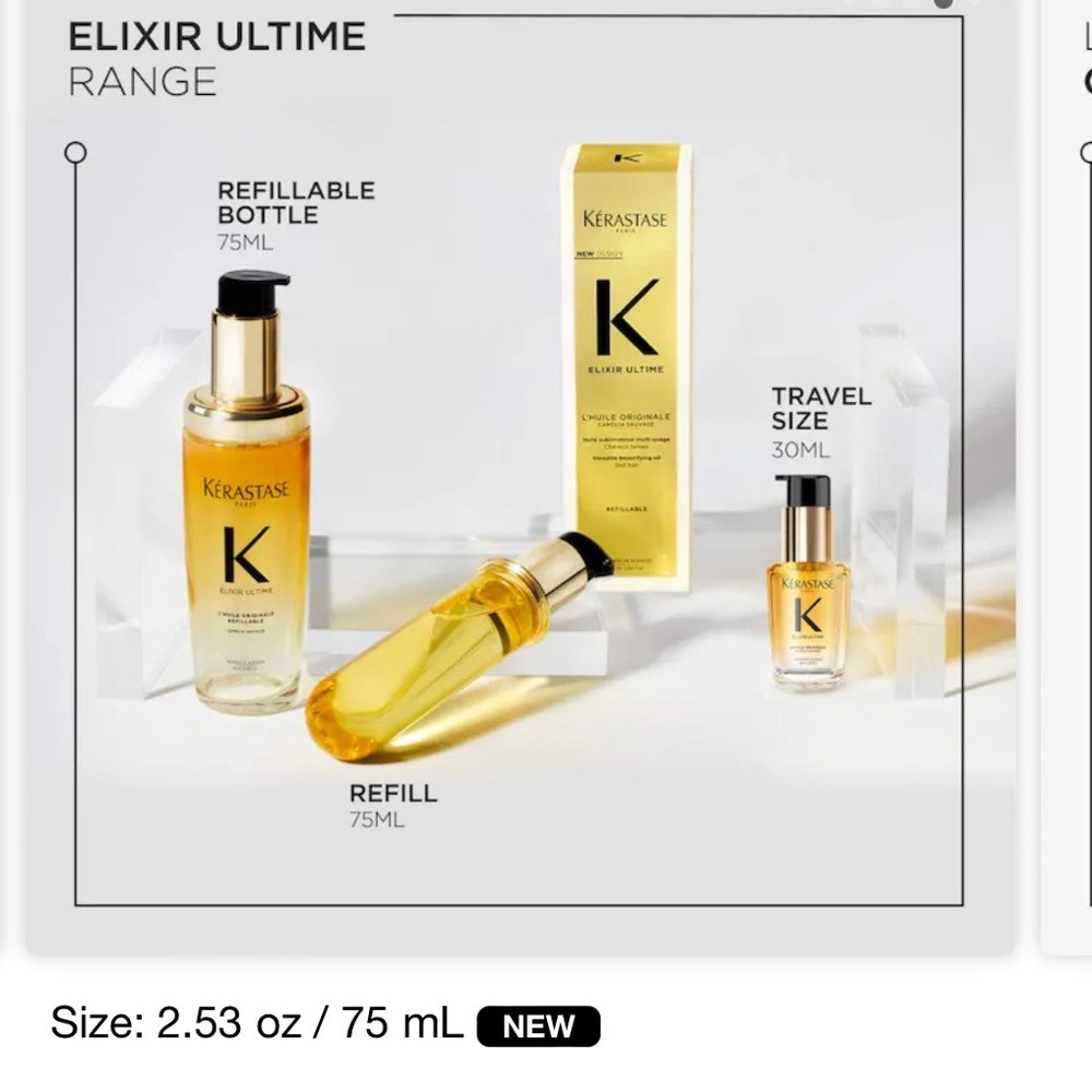 NEW- Kerastase Hair Oil Refillable - 2.53oz